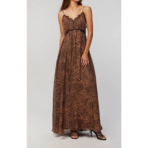 Cami Nyc Marley Maxi Dress lace silk in Jungle Small - Picture 1 of 15